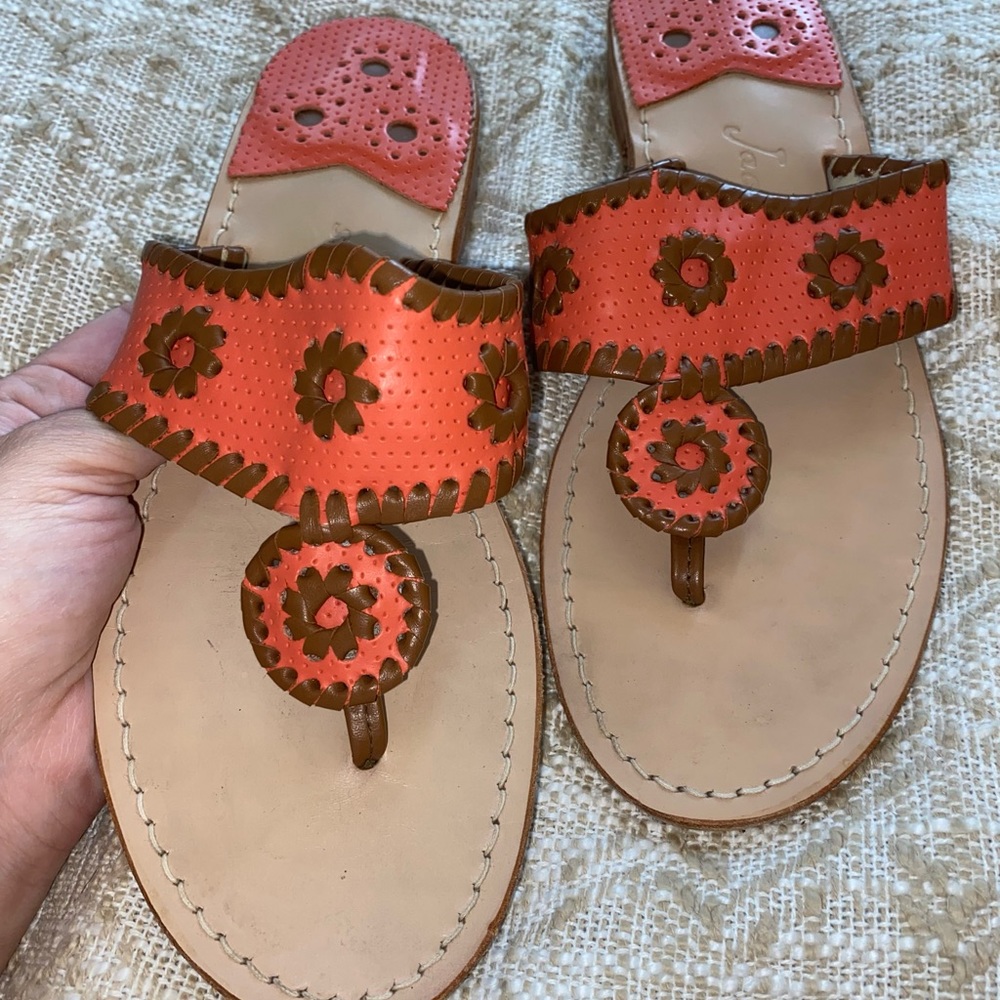 Coral Jack Rogers sandals, size 8